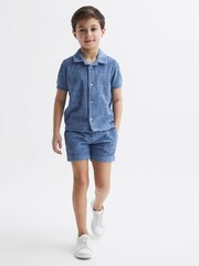 Reiss Airforce Blue Algarve Senior Terry Towelling Shirt - Image 1 of 6