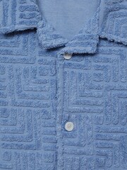 Reiss Airforce Blue Algarve Senior Terry Towelling Shirt - Image 6 of 6