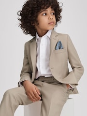 Reiss Stone Fine 9-12 yrs Cotton Single-Breasted Blazer - Image 1 of 4