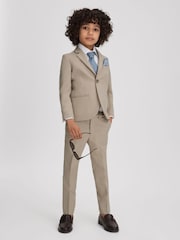 Reiss Stone Fine 9-12 yrs Cotton Single-Breasted Blazer - Image 3 of 4