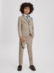 Reiss Stone Fine 4-9 yrs Cotton Single-Breasted Blazer - Image 1 of 4