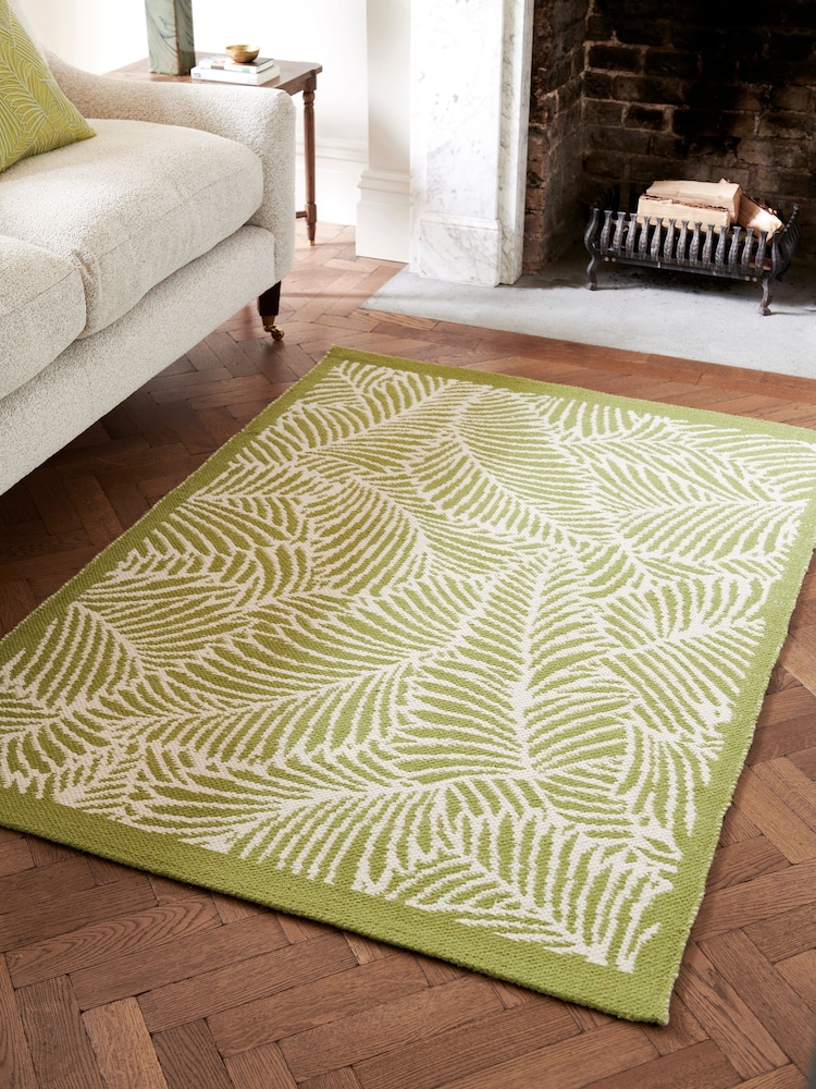 Nina Campbell Green Tree Fer Flatweave Wool Rug - Image 1 of 4