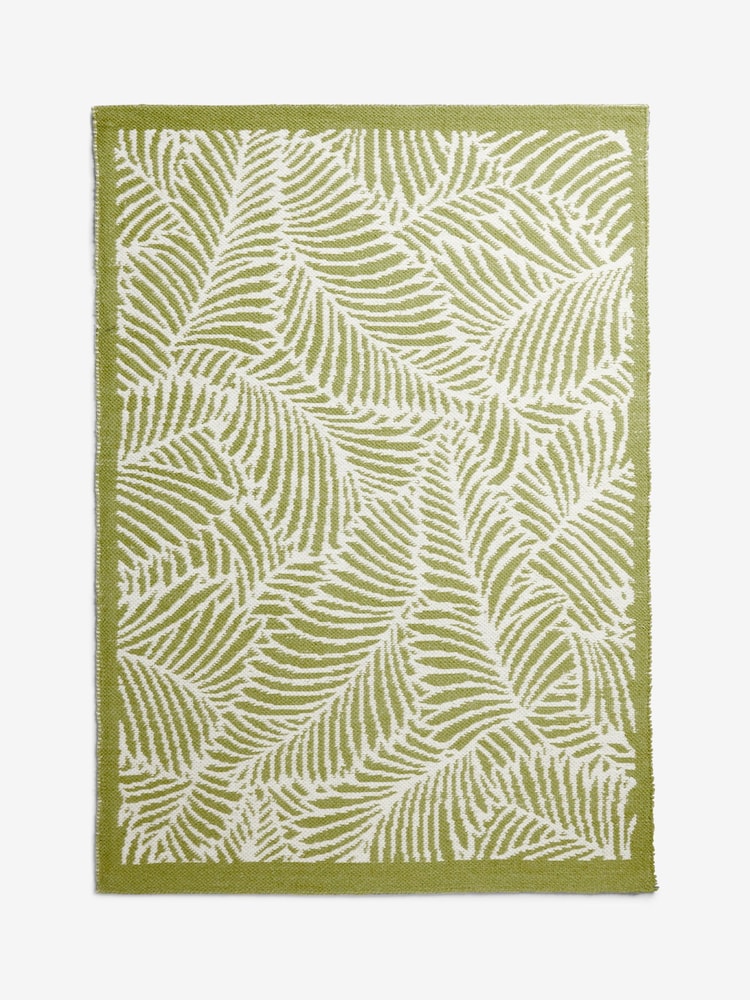 Nina Campbell Green Tree Fer Flatweave Wool Rug - Image 4 of 4