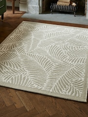 Nina Campbell Natural Tree Fer Flatweave Wool Rug - Image 1 of 3