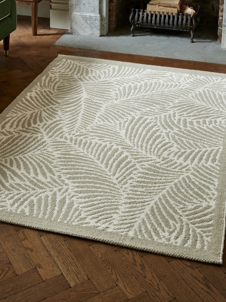 Nina Campbell Natural Tree Fer Flatweave Wool Rug - Image 1 of 3