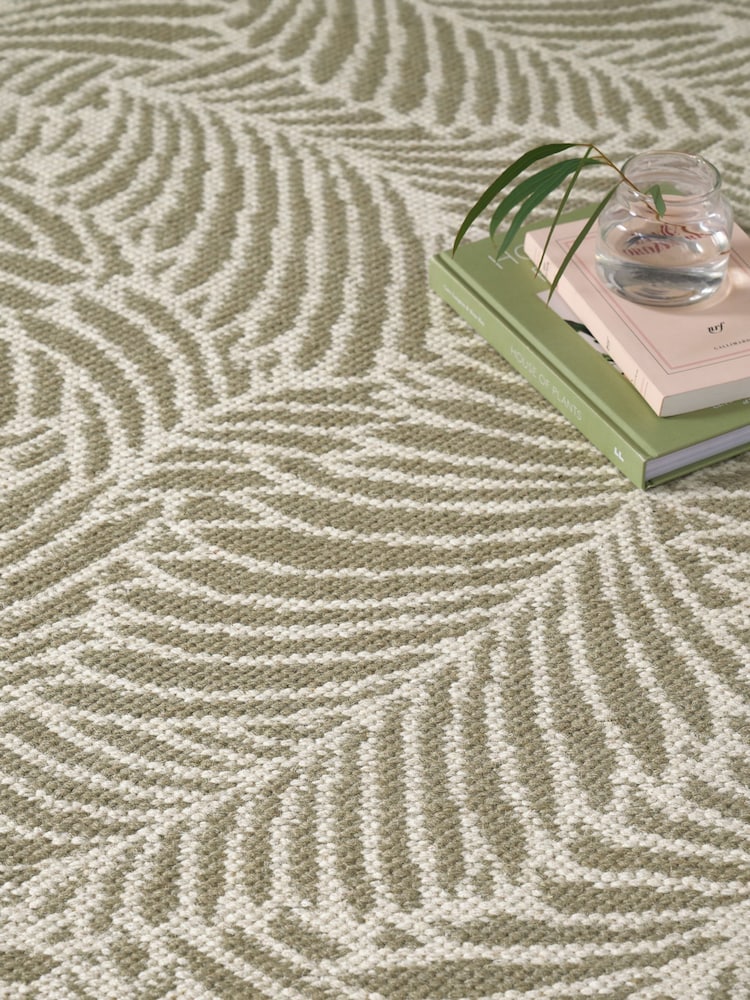 Nina Campbell Natural Tree Fer Flatweave Wool Rug - Image 3 of 3