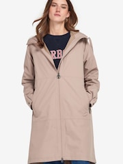 Barbour® Dusty Pink Ezili Waterproof Longline Coat - Image 1 of 6