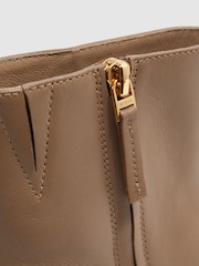 Reiss Camel Casey Square Toe Block Heel Boots - Image 5 of 5