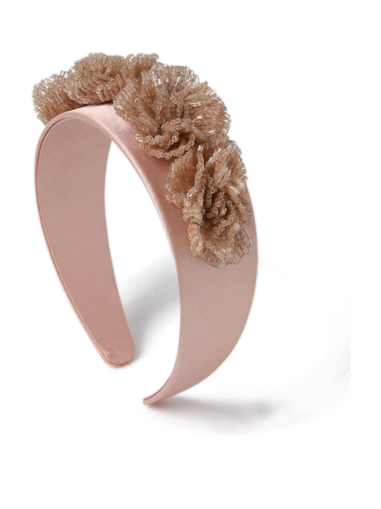 Aela Pink Floral Beaded Aliceband - Image 1 of 2