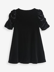 Black Velvet Shirred Sleeve Dress (3-16yrs) - Image 8 of 8