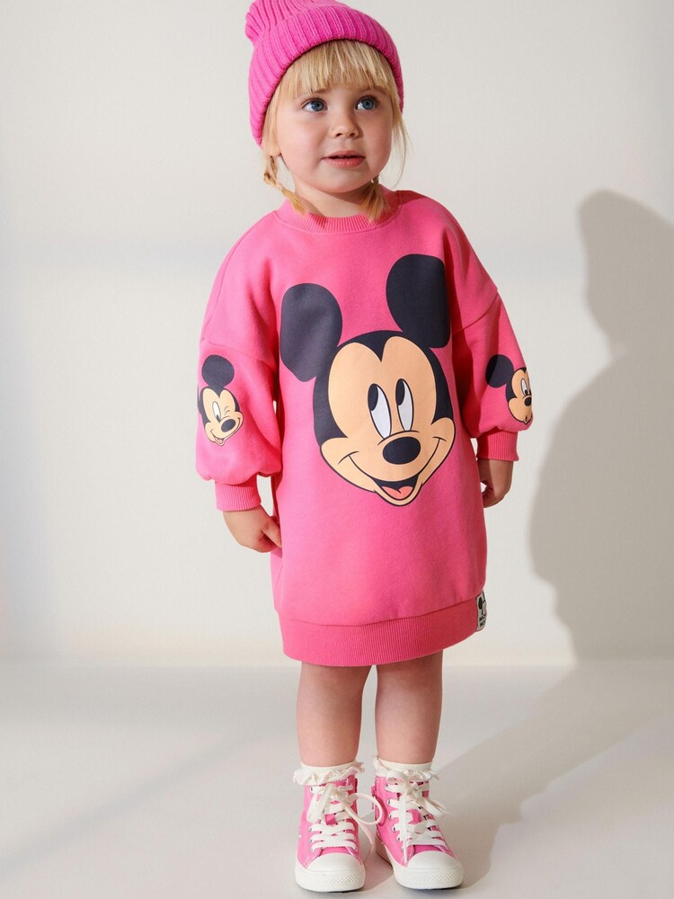 Růžová - Disney Mickey Mouse Sweat Šaty (3měsíců-7let) - Image 1 of 7