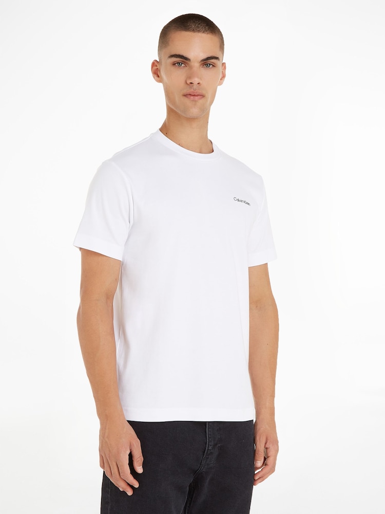 Calvin Klein White Micro Logo T-Shirt - Image 1 of 3