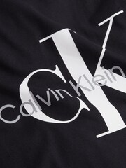 Calvin Klein Black 100% Cotton Monologo Slim T-Shirt - Image 5 of 5