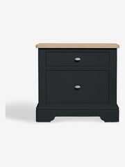 Black Hampton Country Collection Luxe Painted Oak 1 Drawer Bedside Table - Image 2 of 8