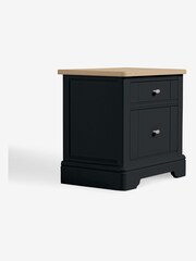 Black Hampton Country Collection Luxe Painted Oak 1 Drawer Bedside Table - Image 3 of 8