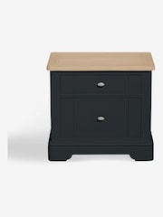 Black Hampton Country Collection Luxe Painted Oak 1 Drawer Bedside Table - Image 4 of 8