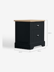 Black Hampton Country Collection Luxe Painted Oak 1 Drawer Bedside Table - Image 5 of 8