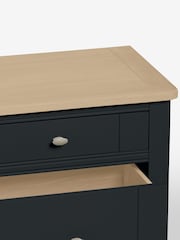 Black Hampton Country Collection Luxe Painted Oak 1 Drawer Bedside Table - Image 6 of 8