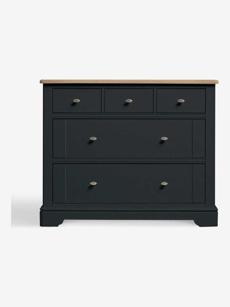 Black Hampton Painted Oak Collection 5 Drawer Chest Of Drawers - Image 1 of 8