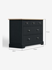 Black Hampton Painted Oak Collection 5 Drawer Chest Of Drawers - Image 8 of 8
