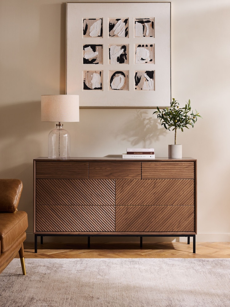 Dark Natural Marlow Oak Effect 7 Drawer Chest of Drawers - Image 1 of 11