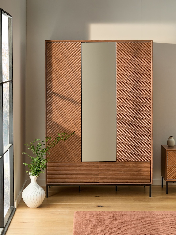 Dark Natural Marlow Oak Effect Triple, 2 Drawers Wardrobe - Image 1 of 9