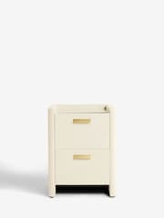Soft Velvet Natural Oyster Soft Velvet Scarlett Upholstered Bedside Table - Image 7 of 8