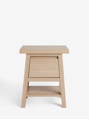 Mid Natural Oti Oak Effect 1 Drawer Bedside Table - Image 4 of 6