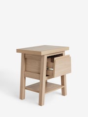 Mid Natural Oti Oak Effect 1 Drawer Bedside Table - Image 5 of 6