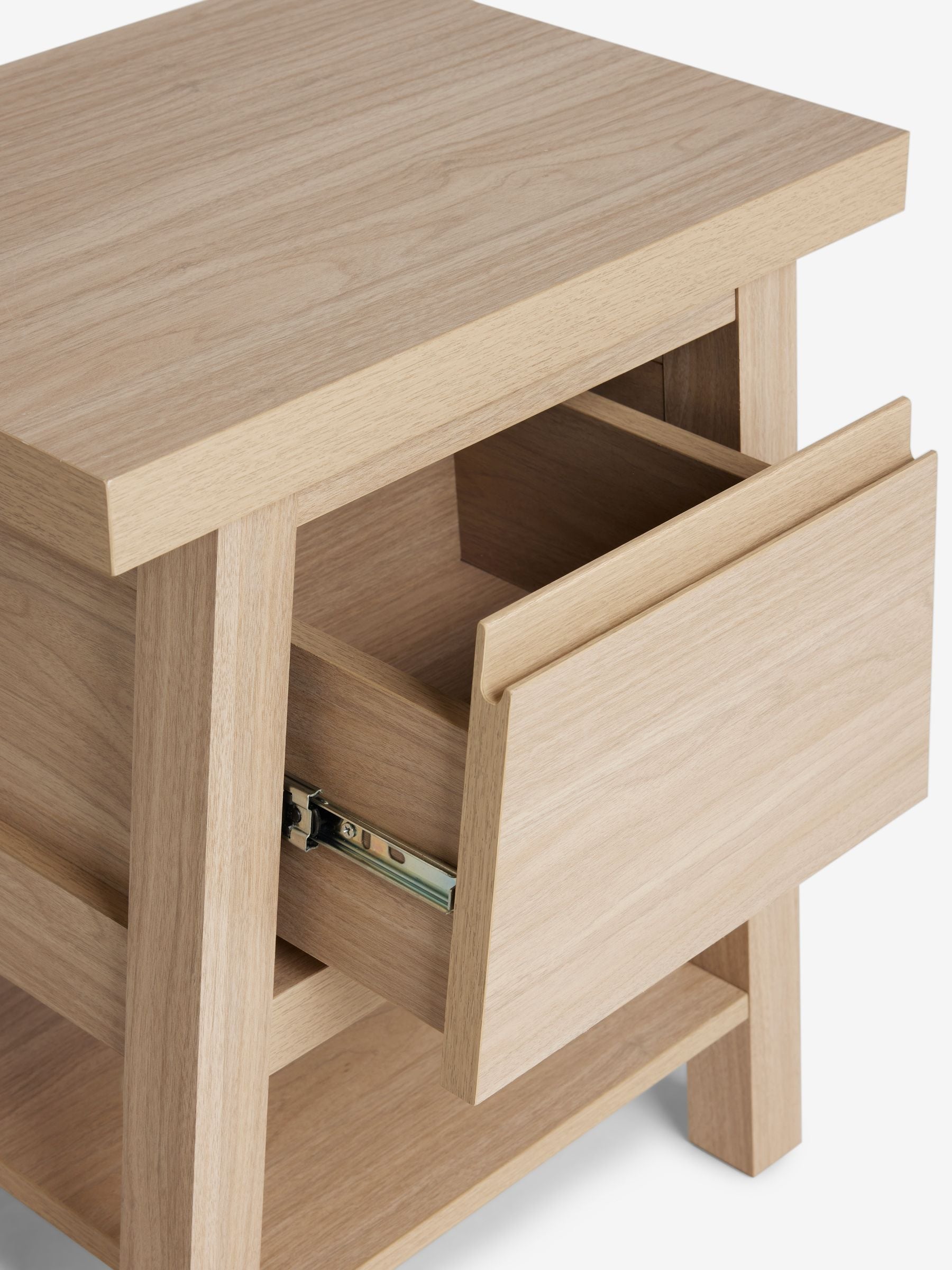 Buy Mid Natural Oti Oak Effect 1 Drawer Bedside Table from Next