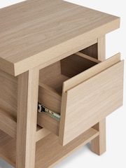Mid Natural Oti Oak Effect 1 Drawer Bedside Table - Image 8 of 8