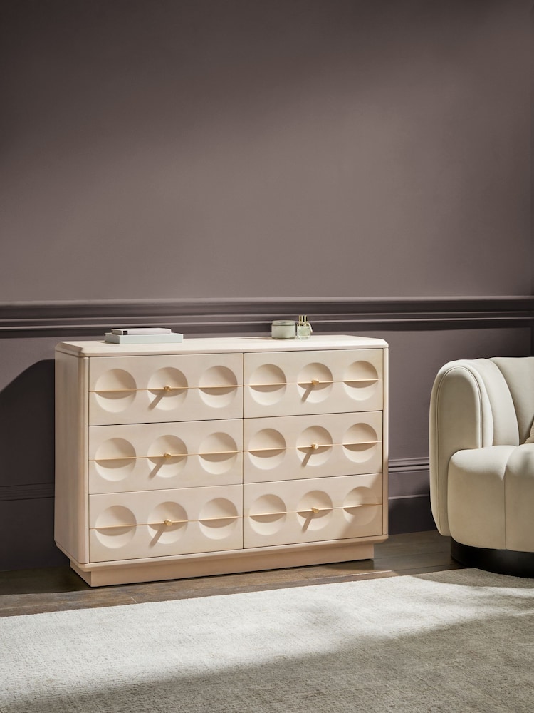 Oyster Eden Solid Mango Wood 6 Drawer Sideboard - Image 1 of 8
