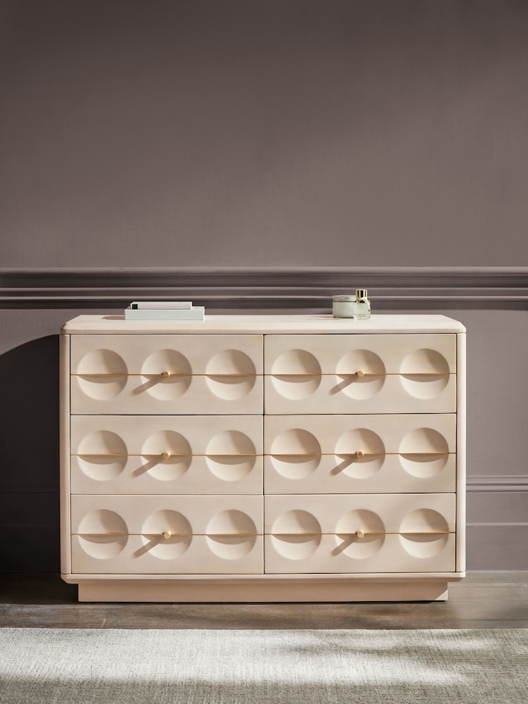 Oyster Eden Solid Mango Wood 6 Drawer Sideboard - Image 2 of 8