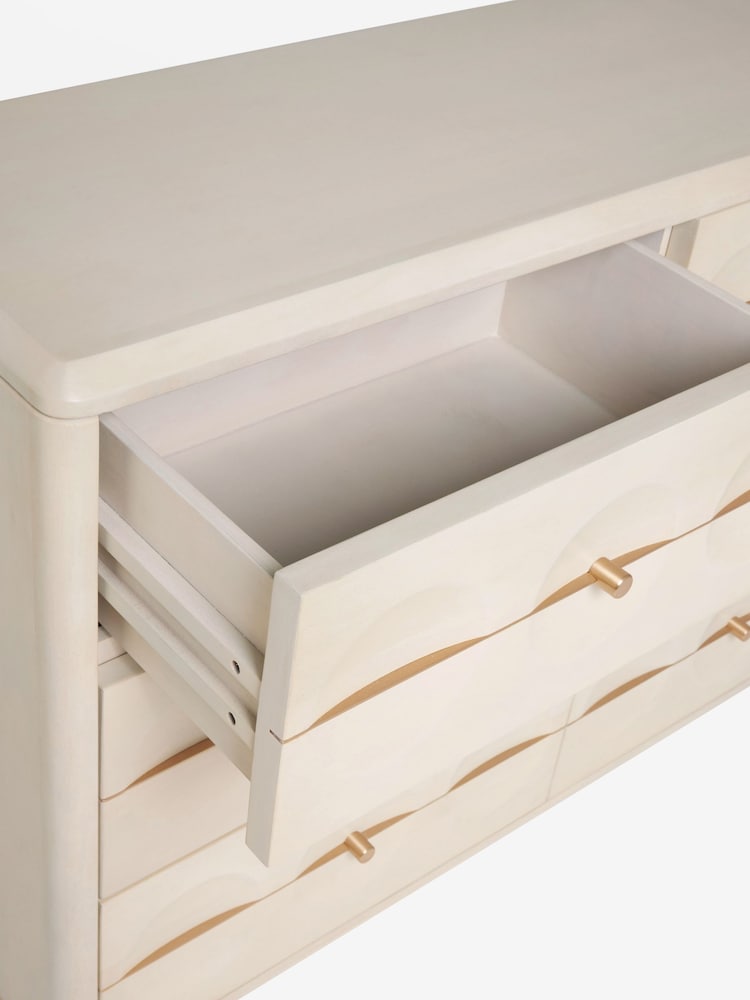 Oyster Eden Solid Mango Wood 6 Drawer Sideboard - Image 8 of 8