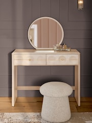 Oyster Eden Solid Mango Wood 2 Drawer Console Dressing Table - Image 2 of 9