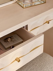 Oyster Eden Solid Mango Wood 2 Drawer Console Dressing Table - Image 3 of 9