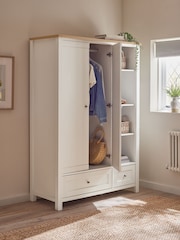 Chalk Malvern Paint Effect Double, 3 drawers Wardrobe - Image 3 of 10