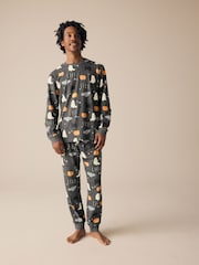 Grey Matching Family Halloween 100% Cotton Pyjamas - Image 1 of 12