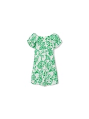 ONLY KIDS Green Off Shoulder Embroidery Floral Dress - Image 3 of 3