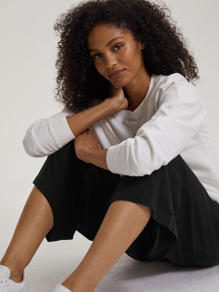 Baukjen Cropped Palazzo Black Trousers with Lenzing™ Ecovero™ - Image 2 of 5