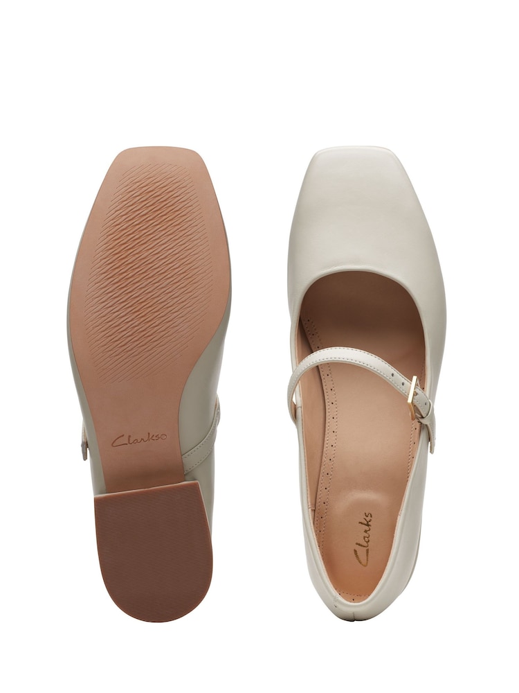 Clarks Cream Ivory Leather Seren30 Buckle Shoes - Image 7 of 7