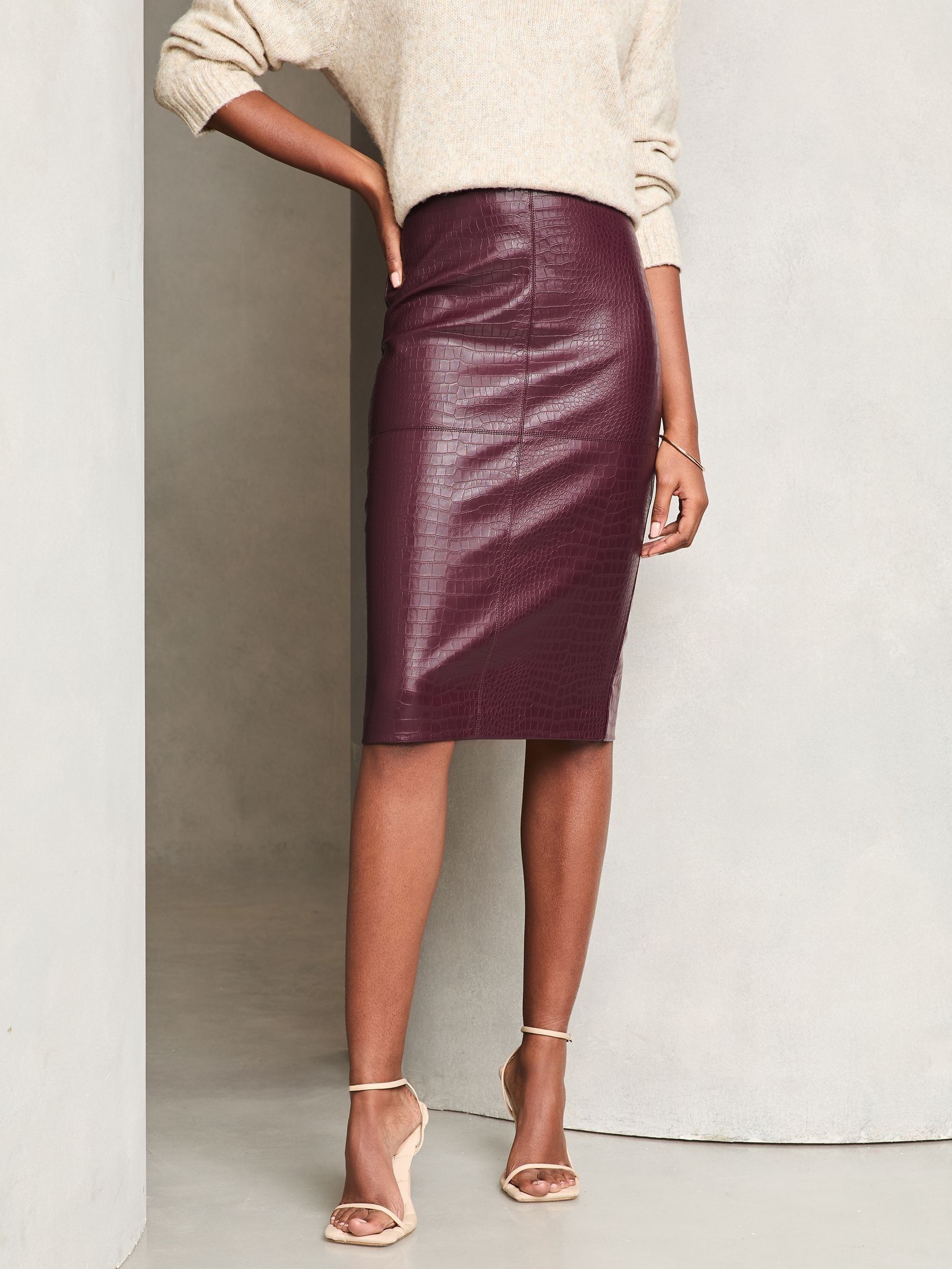 Hugo Boss Sepaco Leather Pencil discounts Skirt