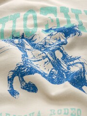 Green/Blue Relaxed Fit Western Phoenix Horse Graphic Slogan Sweatshirt - Image 6 of 6