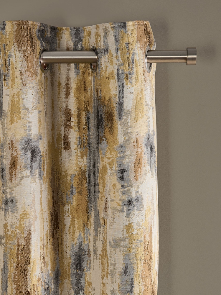 Cortinas abstratas revestidas com ilhós de jacquard - Imagem 1 de 5