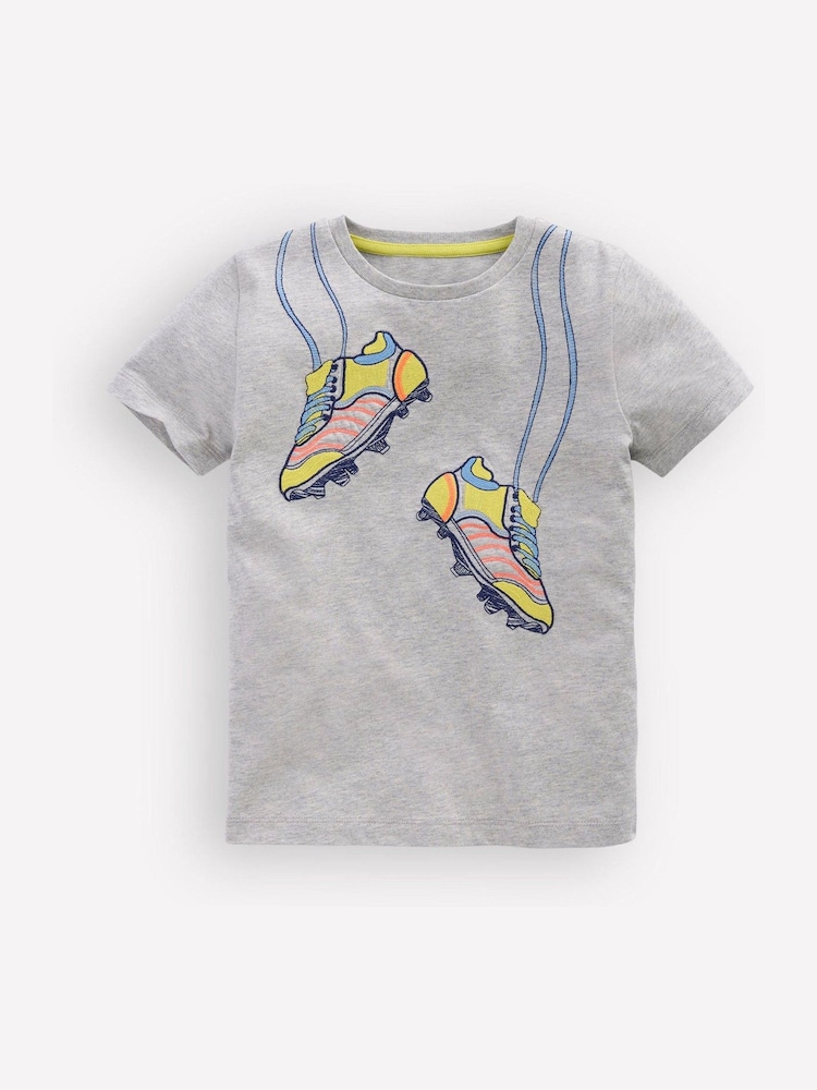 Boden Grey Linear Stitch T-Shirt - Image 1 of 3