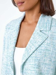 Roman Blue Textured Cotton Blend Jacket - Image 5 of 5