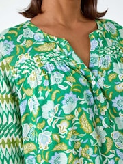 Roman Green Paisley Border Print Smock Dress - Image 5 of 5