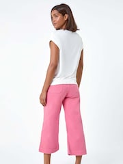 Roman White Lace Panel Stretch Jersey Top - Image 3 of 4