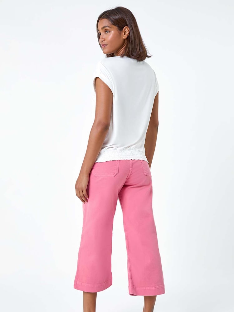 Roman White Lace Panel Stretch Jersey Top - Image 3 of 4