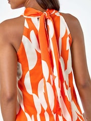 Roman Satin-Top mit geometrischem Print und Halterneck - Bild 5 von 5
